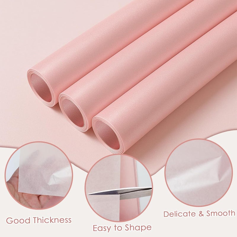 Ethanberg 60 Sheets Gift Wrapping Tissue Paper Bulk, Pink Metallic Tissue Paper for Gift Bags, Decorative Art Papers for DIY Crafts Wedding Birthday Baby Showers Holiday Party Decor, 20x14 Inches - Image 3